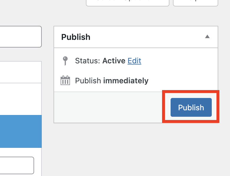 publish button