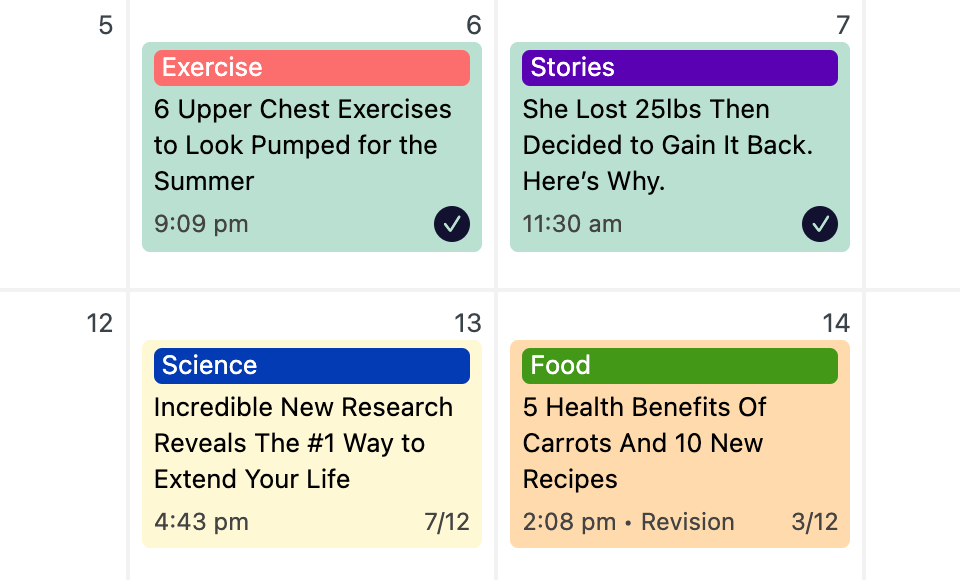 Posts with categories displaying