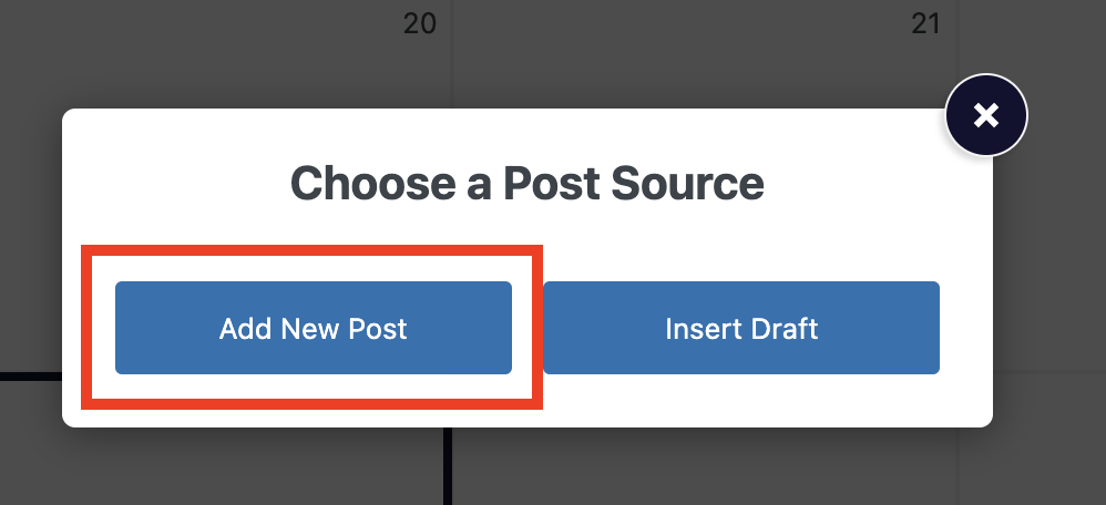 Button to add a new post