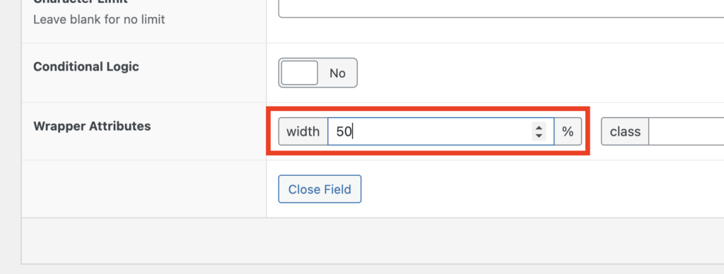 field width