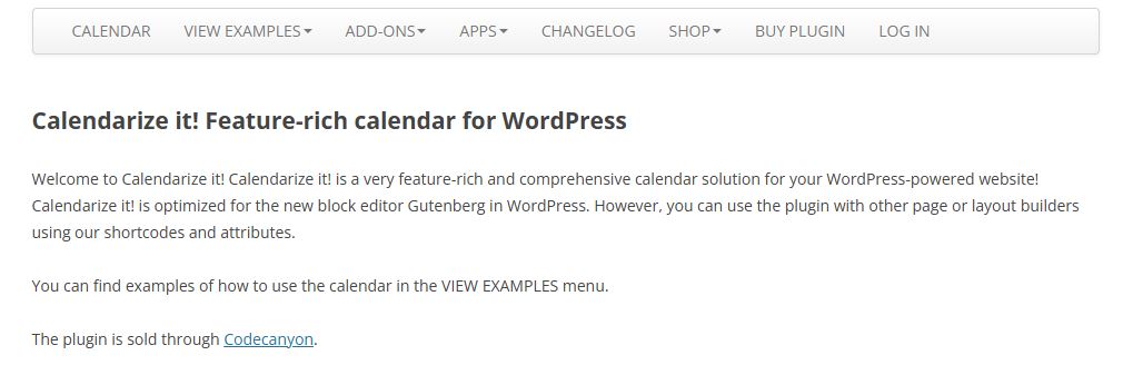 Calendarize It WordPress plugin
