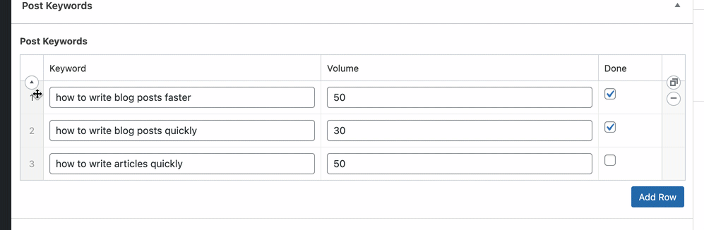 reordering keywords