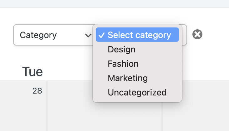 category filters