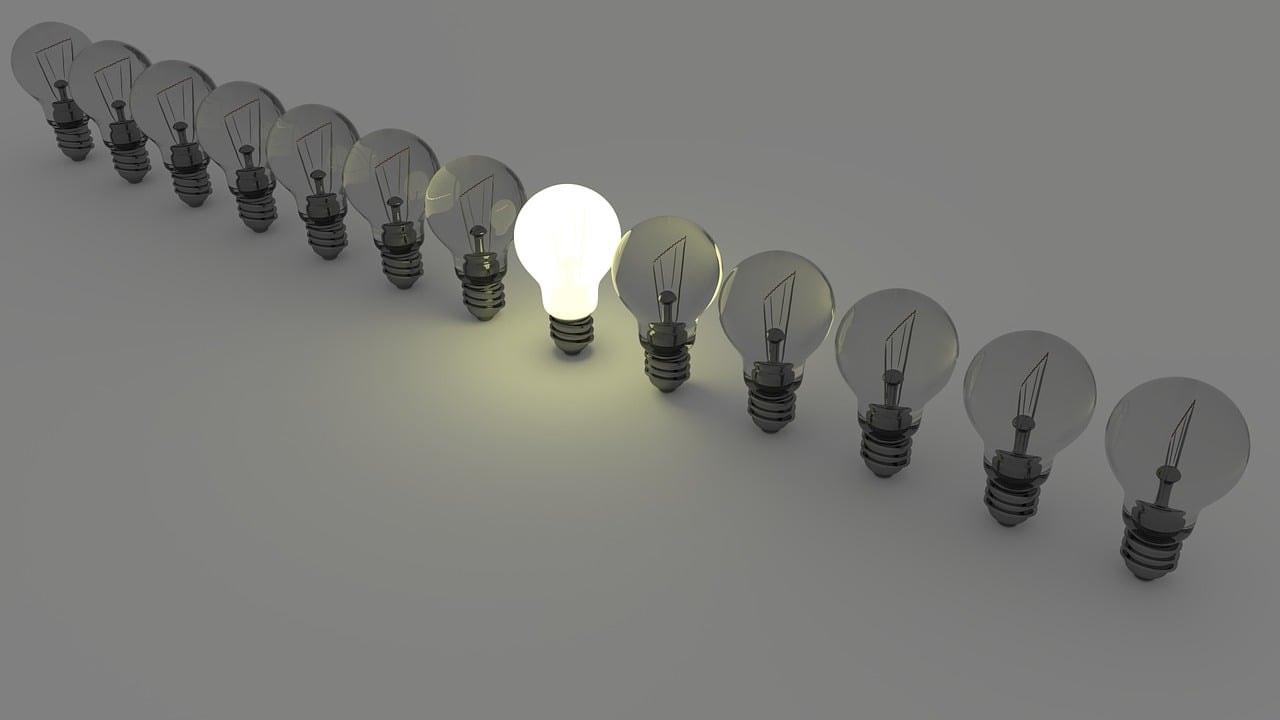 a row of light bulbs