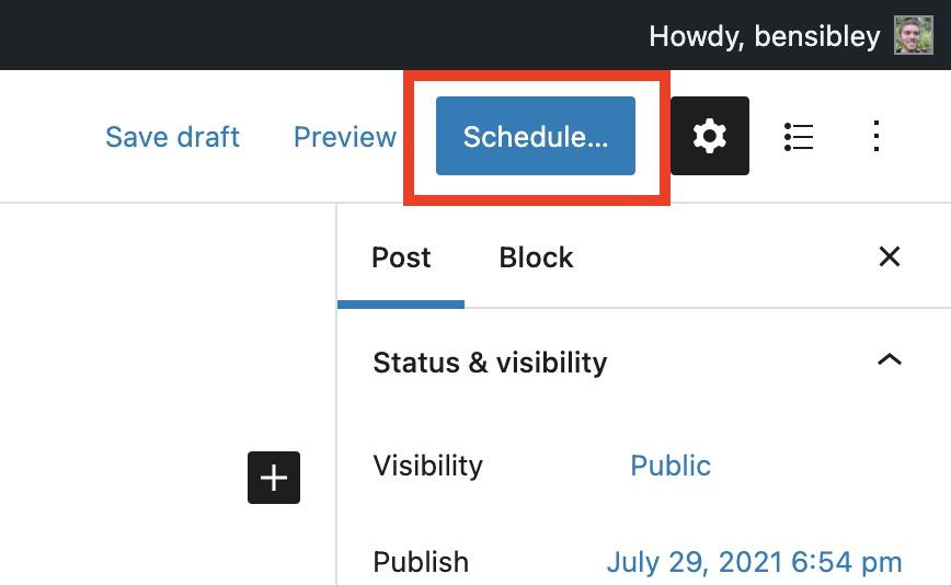 Schedule button