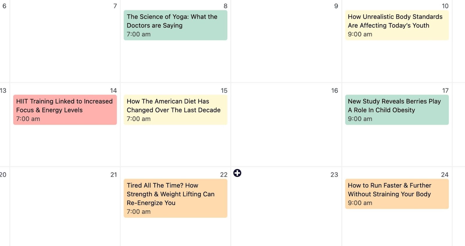 using Strive Calendar's calendar feature for digital marketing funnel planning