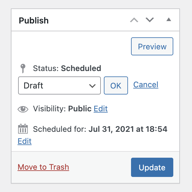 Status dropdown select